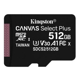 Kingston karta Canvas Select Plus, 512GB, micro SDXC, SDCS2/512GBSP, UHS-I U1 (Class 10), A1