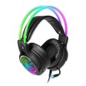 Defender Cosmo Pro RGB, Gaming Headset, słuchawki z mikrofonem, regulacja głośności, czarna, 7.1 (virtual), 50 mm przetworniki t