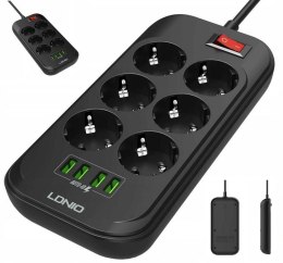 Listwa zasilająca 6 Gniazd + 4x USB Przedłużacz LDNIO