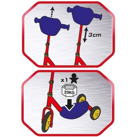 SMOBY Hulajnoga Trójkołowa Auta 3 Cars Smoby SMOBY Hulajnoga Trójkołowa Auta 3 Cars Smoby