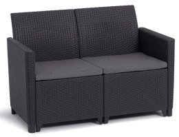 Allibert Claire sofa dwuosobowa, grafitowa