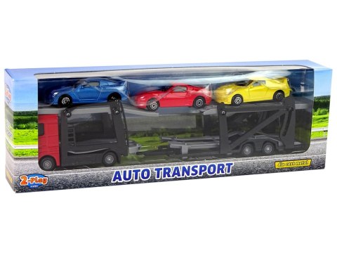 Auto Ciężarówka Transporter 3 Autka 541756 LEAN Toys Auto Ciężarówka Transporter 3 Autka 541756 LEAN Toys
