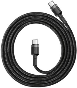 KABEL USB-C -> USB-C Baseus Cafule CATKLF-GG1 100cm 60W 3A PD 2.0 QC 3.0 CZARNO-SZARY W OPLOCIE BASEUS