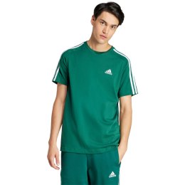 Koszulka męska adidas Essentials Single Jersey 3-Stripes zielona IS1333
