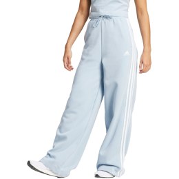 Spodnie damskie adidas Essentials 3-Stripes Fleece Wide błękitne IR5384
