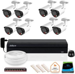 Zestaw monitoringu IP DAHUA 8x kamera IPC-HFW2849S-S-IL-0280B 8MPX DAHUA ZESTAW