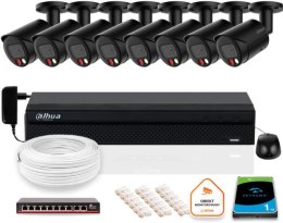 Zestaw monitoringu IP DAHUA 8x kamera IPC-HFW2849S-S-IL-0280B-BLACK 8MPX DAHUA ZESTAW