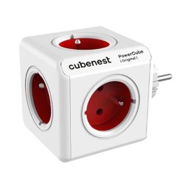 Cubenest - PowerCube, 0.1m, ORIGINAL USB, czerwona, POWERCUBE, 5 gniazd