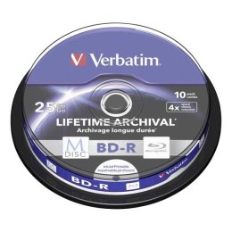 Verbatim BD-R, 25GB, cake box, 43825, 4X, 10-pack, do archiwizacji danych Verbatim