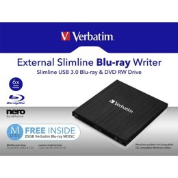 Verbatim Zewnętrzna nagrywarka Blu-Ray, 43890, technologia MDISC (tm) Verbatim