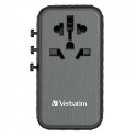 Verbatim, Uniwersalny adapter podróżny World-to-World UTA-06 2x USB-C PD, QC 4+, 2x USB-A QC 3.0, czarny, 100 W Verbatim