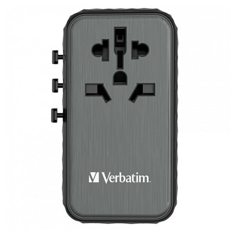 Verbatim, Uniwersalny adapter podróżny World-to-World UTA-06 2x USB-C PD, QC 4+, 2x USB-A QC 3.0, czarny, 100 W Verbatim Verbatim, Uniwersalny adapter podróżny World-to-World UTA-06 2x USB-C PD, QC 4+, 2x USB-A QC 3.0, czarny, 100 W Verbatim