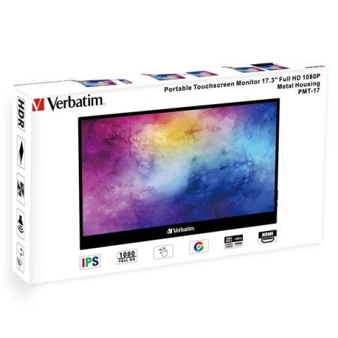 Verbatim monitor przenośny dotykowy, PMT-17, 17.3", Full HD (1920x1080), 60Hz, czarny Verbatim Verbatim monitor przenośny dotykowy, PMT-17, 17.3", Full HD (1920x1080), 60Hz, czarny Verbatim
