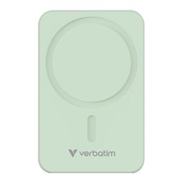 Verbatim, powerbank z ładowaniem bezprzewodowym, 5V, ładowanie telefonu, 32224, 20000mAh, Mocowanie magnetyczne, Zielony Verbatim