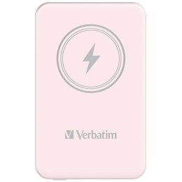Verbatim, powerbank z ładowaniem bezprzewodowym, 5V, ładowanie telefonu, 32243, 5 000mAh, Mocowanie magnetyczne, różowa Verbatim