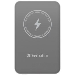 Verbatim, powerbank z ładowaniem bezprzewodowym, 5V, ładowanie telefonu, 32244, 5 000mAh, Mocowanie magnetyczne, szara Verbatim