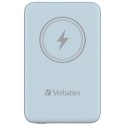 Verbatim, powerbank z ładowaniem bezprzewodowym, 5V, ładowanie telefonu, 32247, 10 000mAh, Mocowanie magnetyczne, niebieska Verbatim