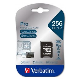 Verbatim karta MicroSD, 256GB, micro SDXC, 47045, UHS 3 (U3), z adapterm Verbatim