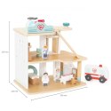 VIGA Drewniany Szpital Z Karetką Winda Zestaw 15 el Viga Toys