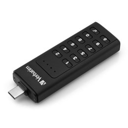 Verbatim USB flash disk, USB 3.0, 128GB, Keypad Secure, czarny, 49432, USB C, 256bitowe szyfrowanie AES, LED Verbatim
