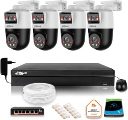 Zestaw monitoringu IP Dahua 4 kamery obrotowe 2MP+2MP z dyskiem 1TB DAHUA