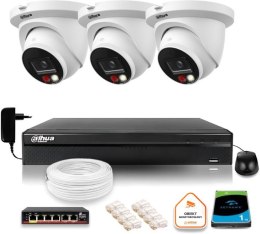 Zestaw monitoringu IP Dahua 8mpx 4K 3 kamery IPC-HDW2849TM-S-IL z dyskiem 1TB DAHUA