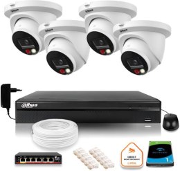 Zestaw monitoringu IP Dahua 8mpx 4K 4 kamery IPC-HDW2849TM-S-IL z dyskiem 1TB DAHUA
