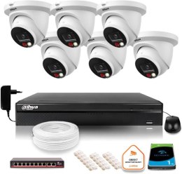 Zestaw monitoringu IP Dahua 8mpx 4K 6 kamer IPC-HDW2849TM-S-IL z dyskiem 1TB DAHUA