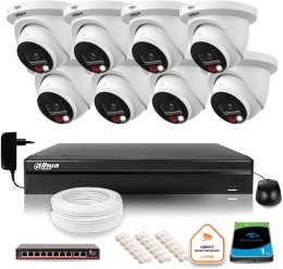 Zestaw monitoringu IP Dahua 8mpx 4K 8 kamer IPC-HDW2849TM-S-IL z dyskiem 1TB DAHUA