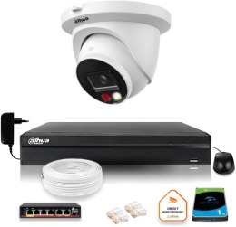 Zestaw monitoringu IP Dahua 8mpx 4K kamera IPC-HDW2849TM-S-IL z dyskiem 1TB DAHUA