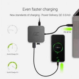 USB-C (3.0) hub 7-port, AK-61, szary, Green Cell, 3xUSB 3.0, HDMI 4K (30Hz), Ethernet 1Gbps, USB-C Greencell