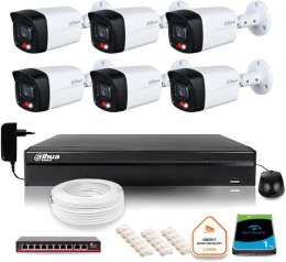 Zestaw monitoringu IP Dahua 2MPx 6 Kamer zewnętrznych Smart Dual Light IR LED 30m DAHUA