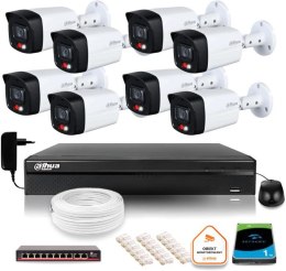Zestaw monitoringu IP Dahua 2MPx 8 Kamer zewnętrznych Smart Dual Light IR LED 30m DAHUA