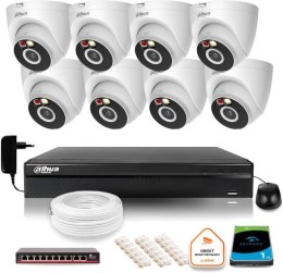 Zestaw monitoringu IP Dahua 2MPx 8 Kamer zewnętrznych oświetlenie IR LED 30m DAHUA