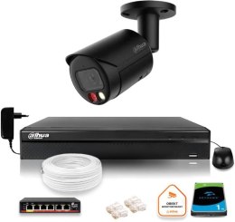 Zestaw monitoringu IP Dahua 4MPx 2K kamera czarna zewnętrzna z dyskiem 1TB DAHUA