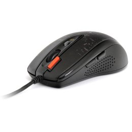 A4tech Mysz F5 3000DPI optyczna 7kl. 1 scroll przewodowa USB czarna do gry V-Track pamięć 160kB