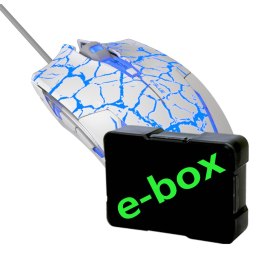 E-Blue Mysz Cobra 2500DPI optyczna 6kl. 1 scroll przewodowa USB biało-niebieska do gry