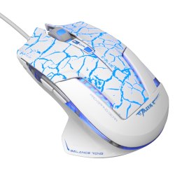 E-Blue Mysz Mazer Pro 2500DPI optyczna 6kl. 1 scroll przewodowa USB biało-niebieska do gry