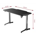 ULTRADESK Biurko dla gracza FRAG - WHITE, 140x66 cm, 76 cm, z XXL podkładką pod mysz, uchwyt na słuchawki i napój