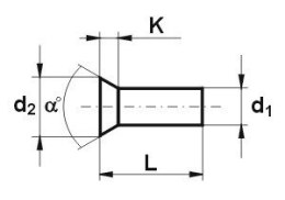 NIT ALUMINIOWY PEŁNY Z ŁBEM STOŻKOWYM PŁASKIM 5.0*30 MM UN