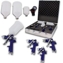 3X PISTOLET LAKIERNICZY HVLP ZESTAW 1,7 1,4 1,0 mm Bituxx