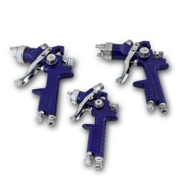 3X PISTOLET LAKIERNICZY HVLP ZESTAW 1,7 1,4 1,0 mm Bituxx