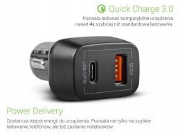 Samochodowa Ładowarka Green Cell USB-C 48W (Power Delivery 30W, QC 3.0)