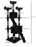Drapak drzewko Legowisko Wieża dla Kota 170cm Czarny ANIMEL